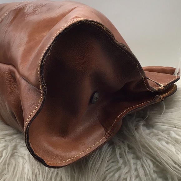 Patricia Nash Heritage Cognac Italian Leather Satchel Shoulder Bag - Picture 6 of 11